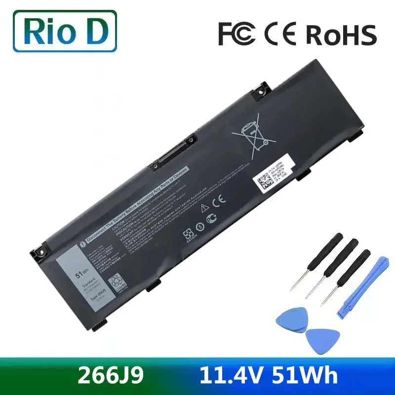 

New 266J9 Laptop Battery For DELL Inspiron G3 15 3590 Ins 15PR-1545W 1548BR 1645W 1648BR 1742BR 1742W 1748BR 11.4V 51Wh