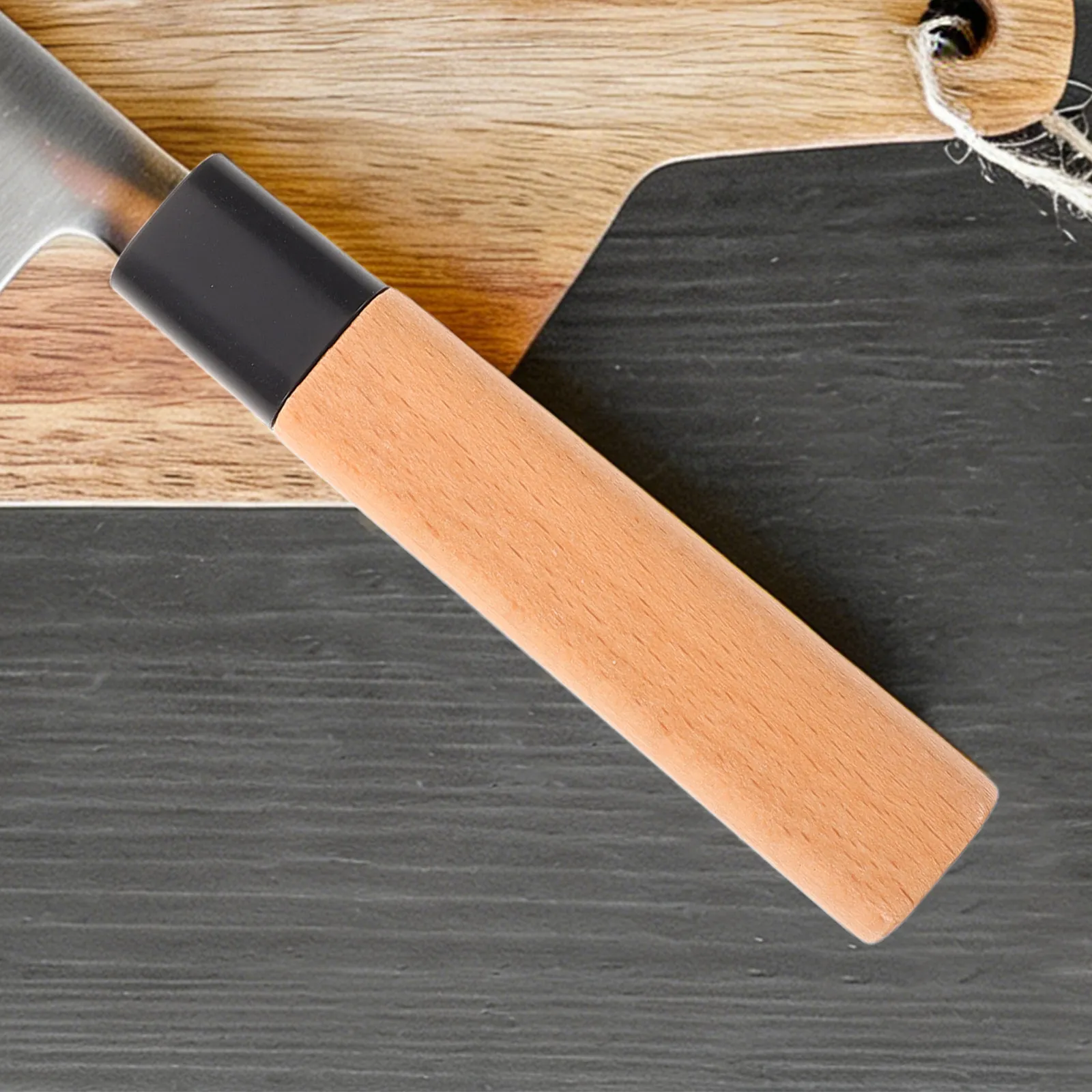 4Pcs Japanese Kitchen Knife Handle Replacement Wood 4.6 Inch Nakiri Handle DIY Upgrade for Sushi Sashimi Knife Repair Parts view 5