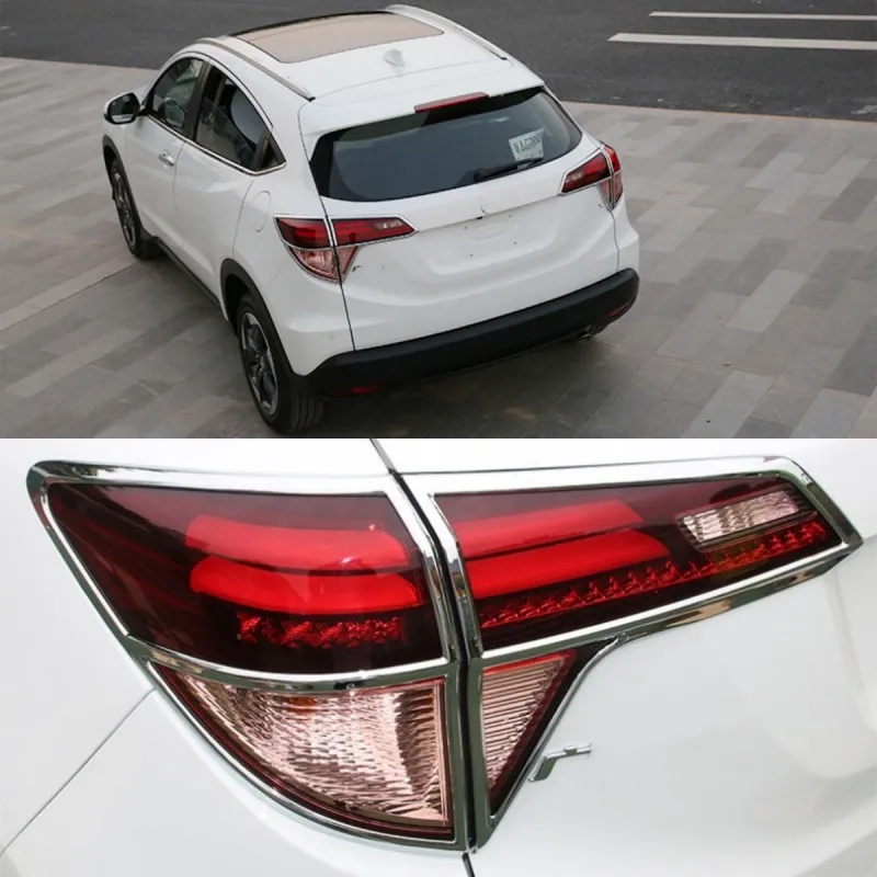 ABS Chrome Taillight Rear Light Lamp Cover Trim Molding Garnish Styling Bezel for Honda HRV HR-V Vezel 2016-2019 Accessories