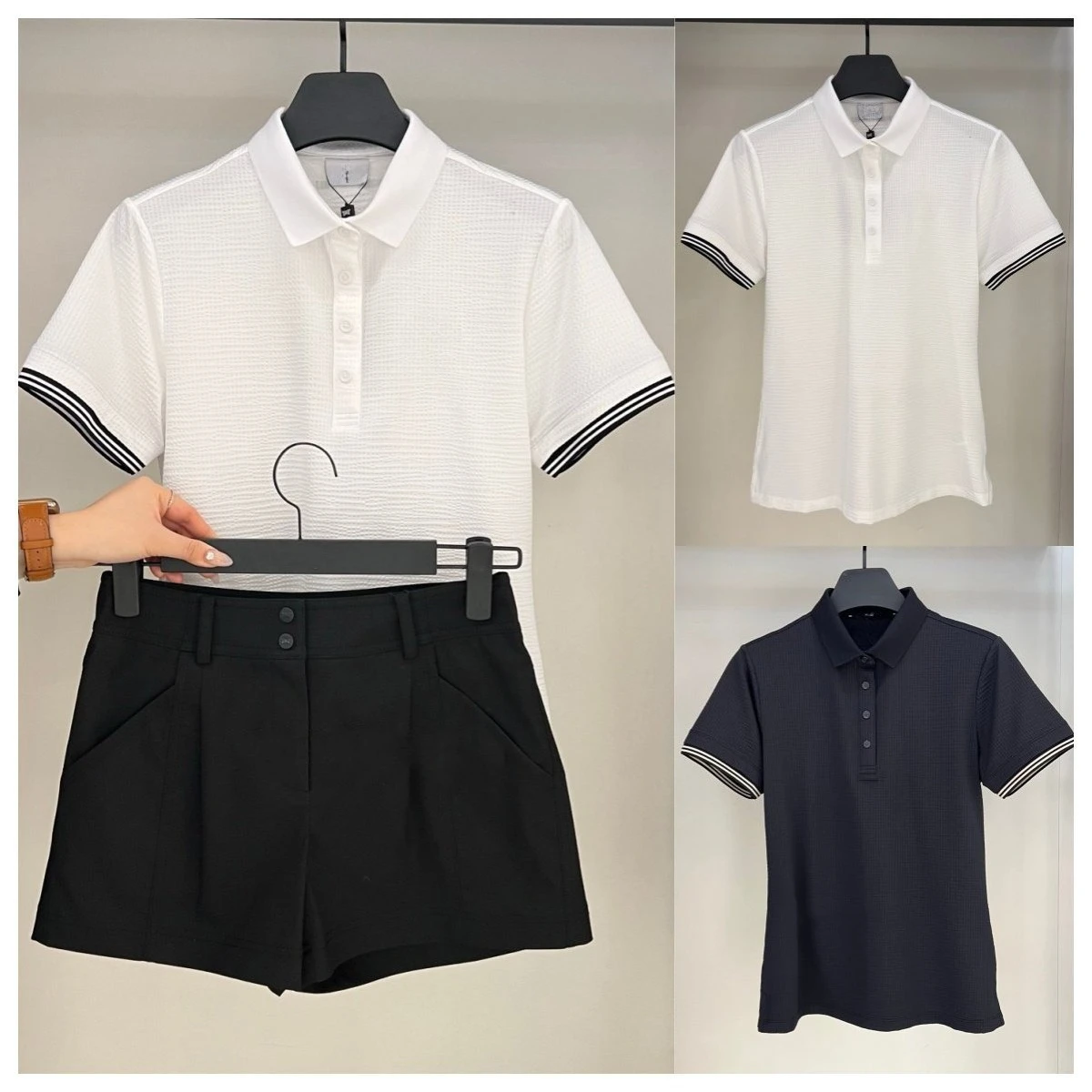 

Korean Original Women's Golf Apparel Set, Spring/Summer 2026 Breathable Sportswear, Short-sleeved Polo Shirt, Slim-fit Shorts.