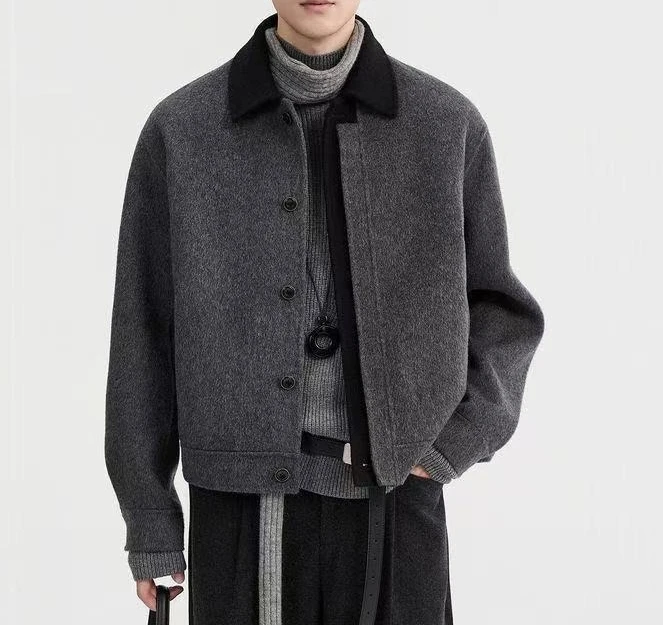 2026 New Trendy Autumn and Winter New Woolen Short Versatile Casual Contrasting Color Temperament Jacket