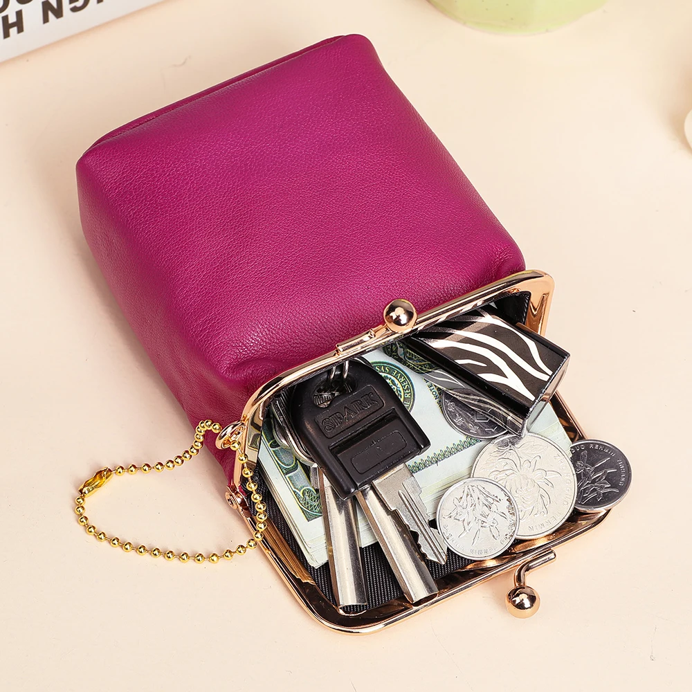 WESTAL Genuine Leather Women Coin Purse with Straps Zipper Design Coin Wallet Casual Card Holders Keycases 8060