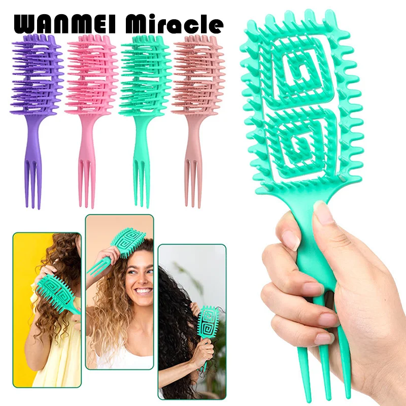 1pcs Curly Hair Brush Gentle Detangling Scalp Massage Comb Magic Maze Shaped Hollow Hair Candy brush Curly Hair Styling Tool
