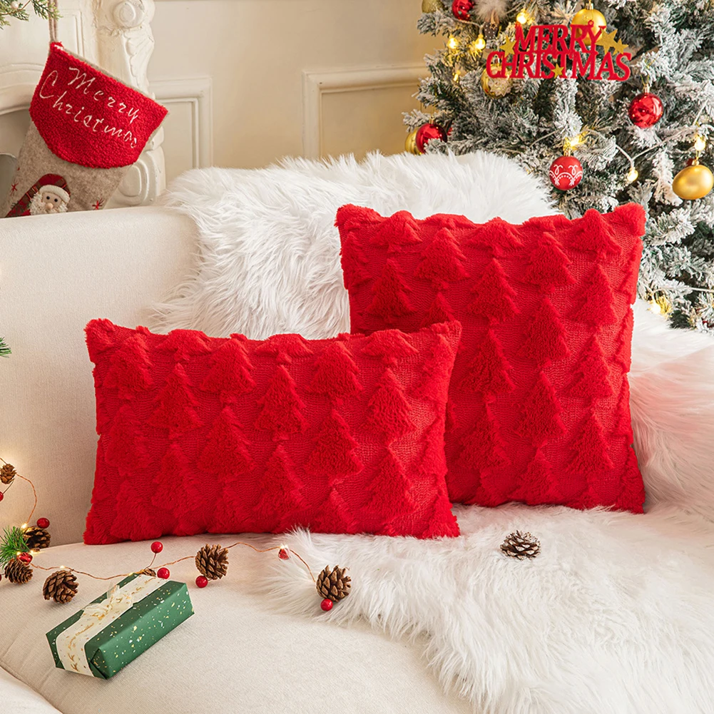 Christmas Tree Themed Plush Throw Cover MultiSize Options Soft Polyester Fabric Suitable For Sofa Bed Couch Or Living Room