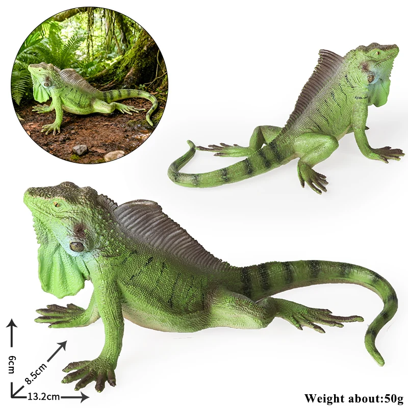 Oenux 爬虫類動物野生カメレオントカゲグリーンリグアナトゲ悪魔アクションフィギュアモデル置物教育玩具子供のためのギフト