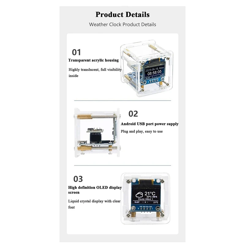 DIY pogoda zestaw do zegara moduł WIFI Internet rzeczy czas temperatury i lutowania wyświetlacz wilgotności praktyka luźne części