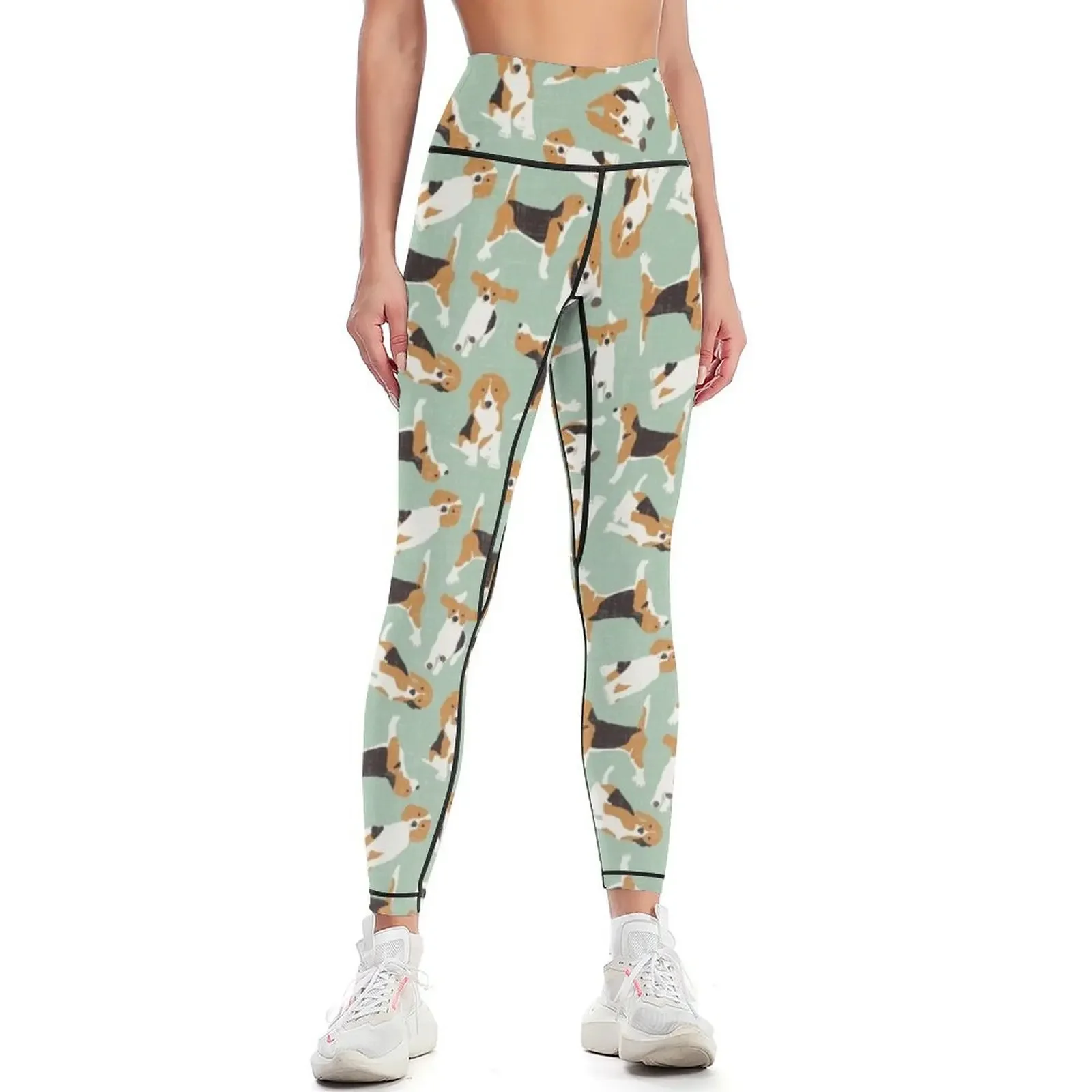 

beagle scatter mint Leggings gym clothing sport set sporty woman gym Womens Leggings