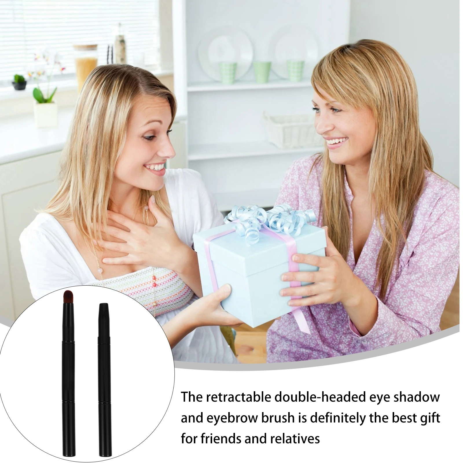 

2 Pcs Double-ended Makeup Brush Tool Eyeliner Beauty for Eyebrow Angled Plastic