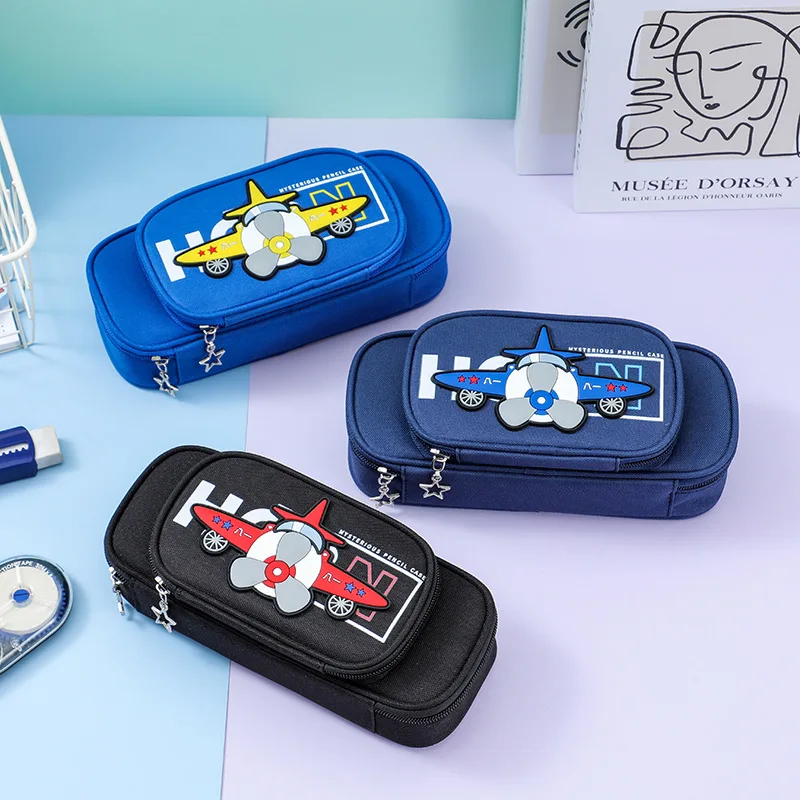 

2024 New Popular Pencil Case Multi layer Oxford Cloth Stationery Box Large Capacity Ins Style Thickened Primary School Pen Box