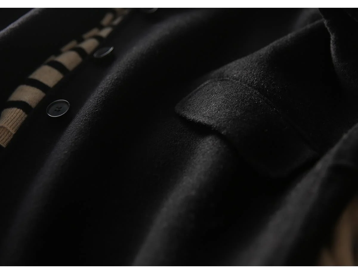 Wolmix jassen Wollen damesjas A-lijn Herfst Wolmix Visgraatzijdige drukknoopsluiting Bijgesneden Asymmetrisch Klassiek Frans OL