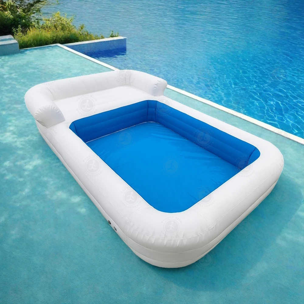 

Double Inflatable Pool Sofa, Luxury PVC Outdoor Backyard Pool for Adults