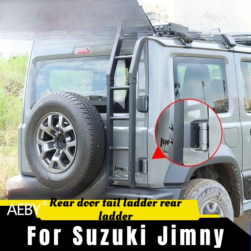 For Suzuki Jimny 2019-2026 Aluminum folding tailgate ladder,Rear door tail ladder rear ladder,Anti-slip,Car external accessories