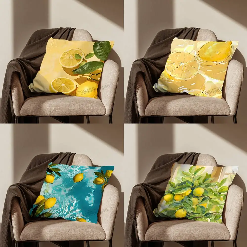 

Painting Fruit lemon Pillow Case For Room Sofa Cushion Cover Suitable For Home Bedroom Decoration And Protector