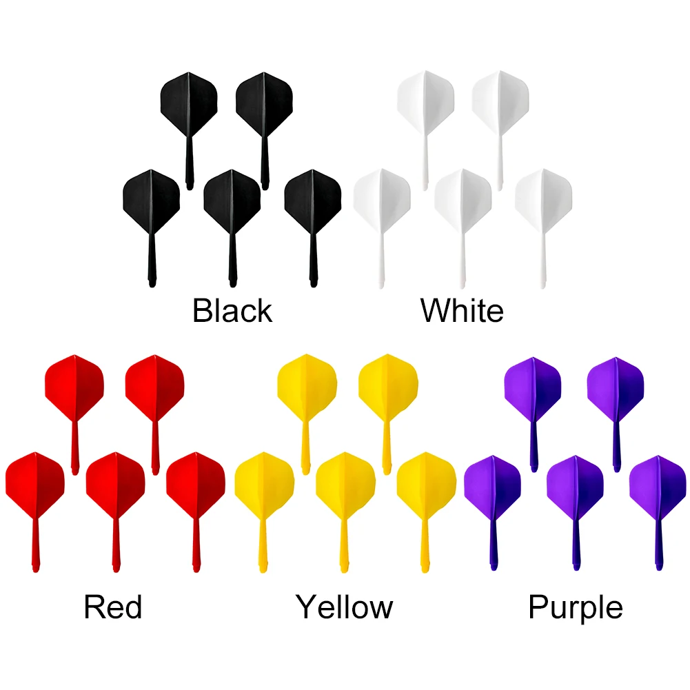 5pcs Integrated Dart Flights and Shafts 2BA Screw In-one Dart Flight (Yellow)