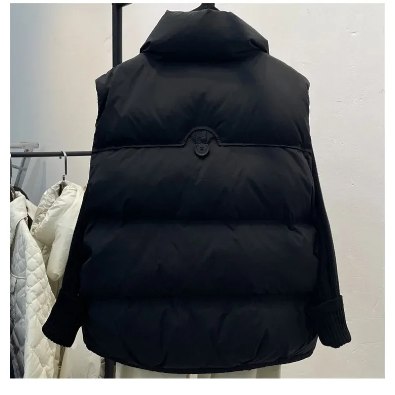 2024 New Women's Winter Cotton Vest Korean Version Loose Outer Vest, Fashionable and Casual, Thick and Warm Short Jacket