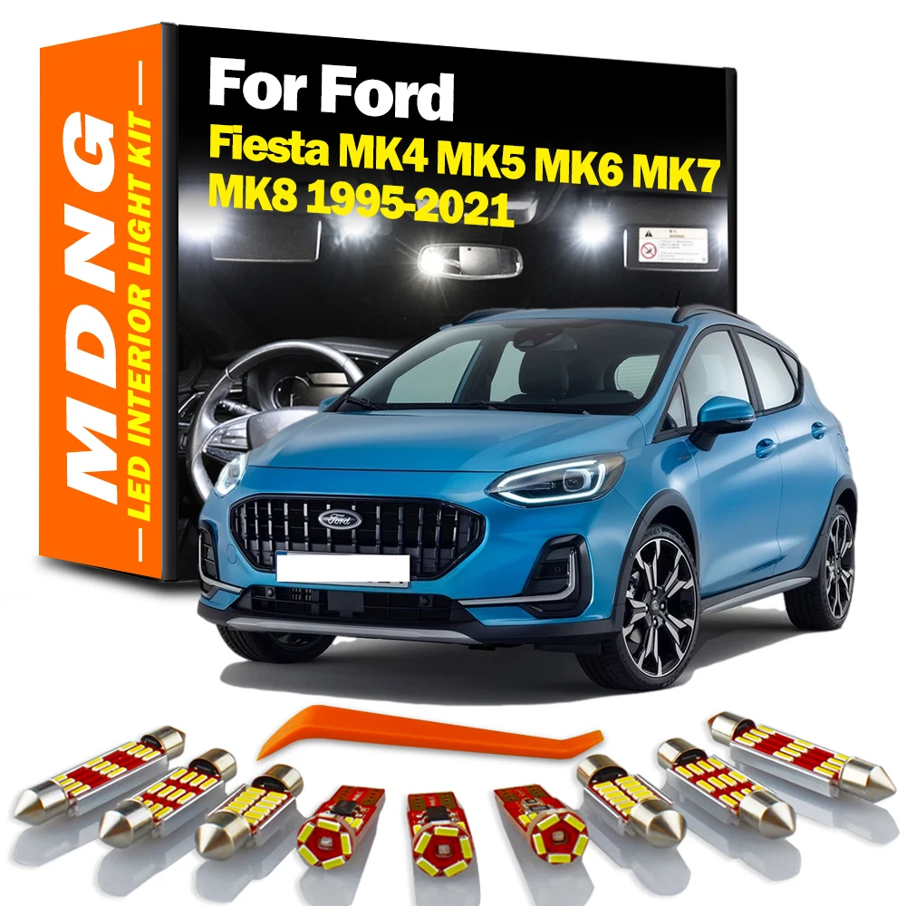 フォードフィエスタMDNG-LEDインテリア読書灯キット,室内電球,Canbusアクセサリー,mk4,mk5,mk6,mk7,mk8,1995-2018, 2019, 2020, 2021