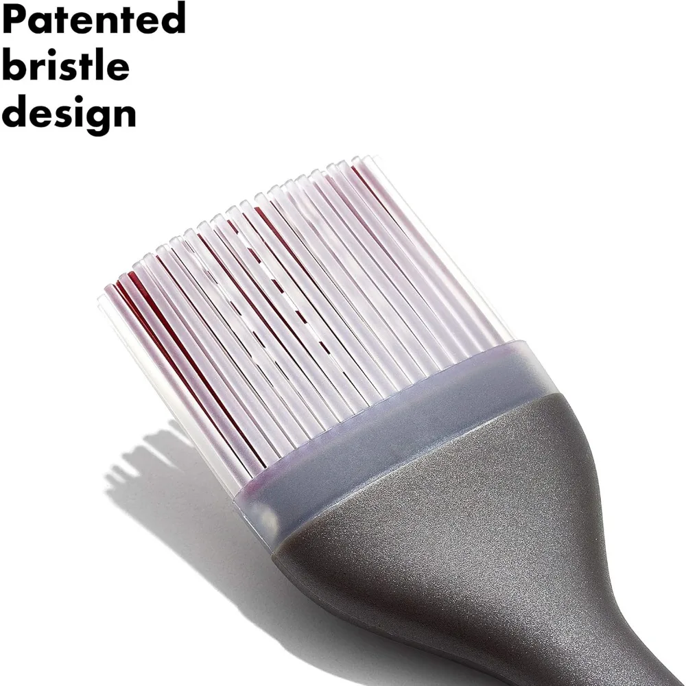 Juego de herramientas para asar premium con recipiente para regar y cepillo, negro