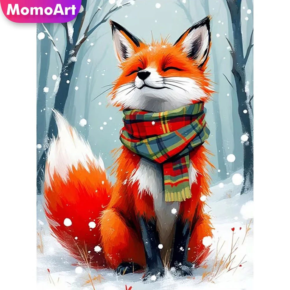 Momoart Diamantmalerei Fuchs Tier DIY-Muster für Erwachsene Anfänger Diamant-Mosaik Bastelset Heim Schlafzimmer Wandkunst