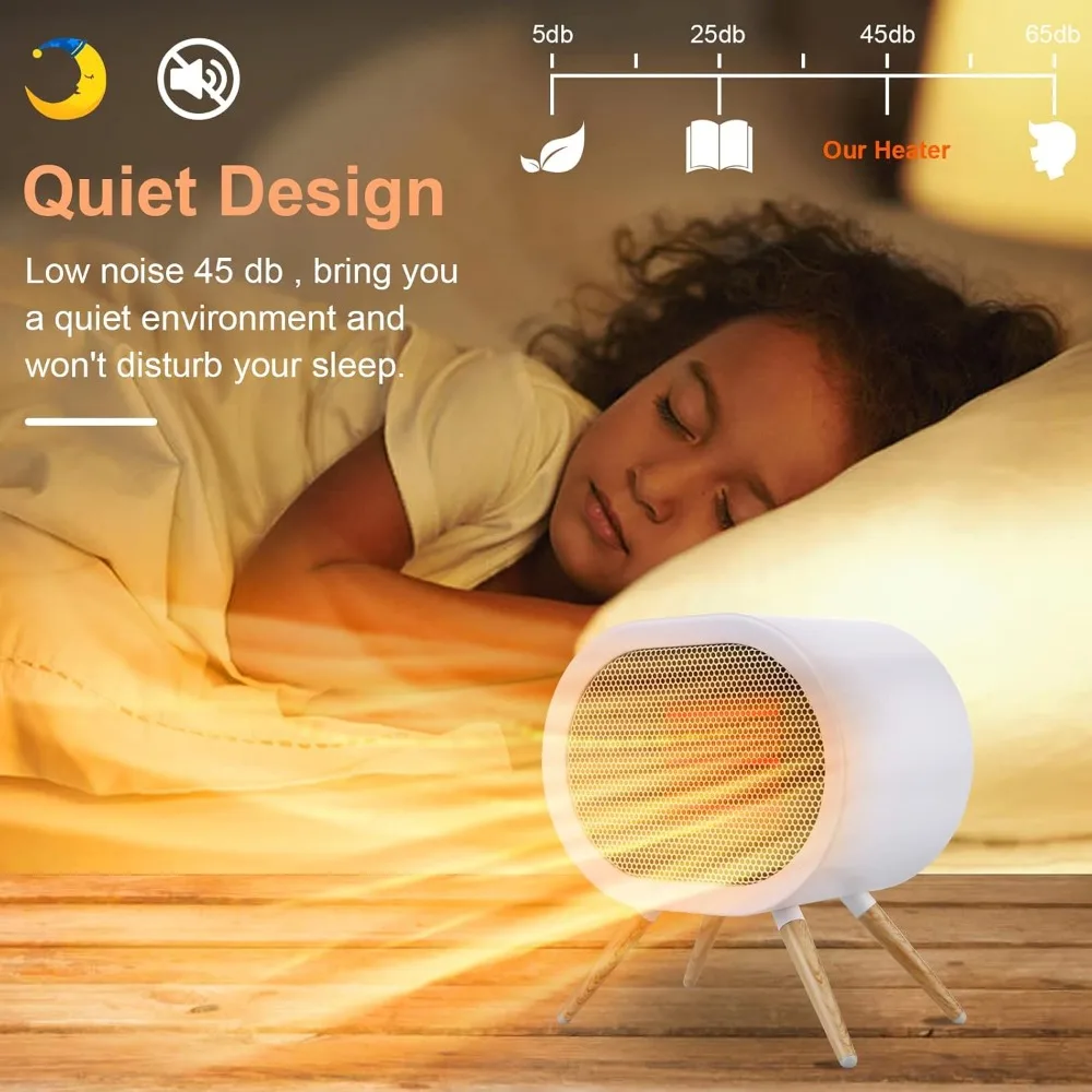 Space Heater, 1000W Small Space Heaters for Indoor Use, 3 Mode PTC Fast Heating Energy Efficient Ceramic Heater, Portable Mini