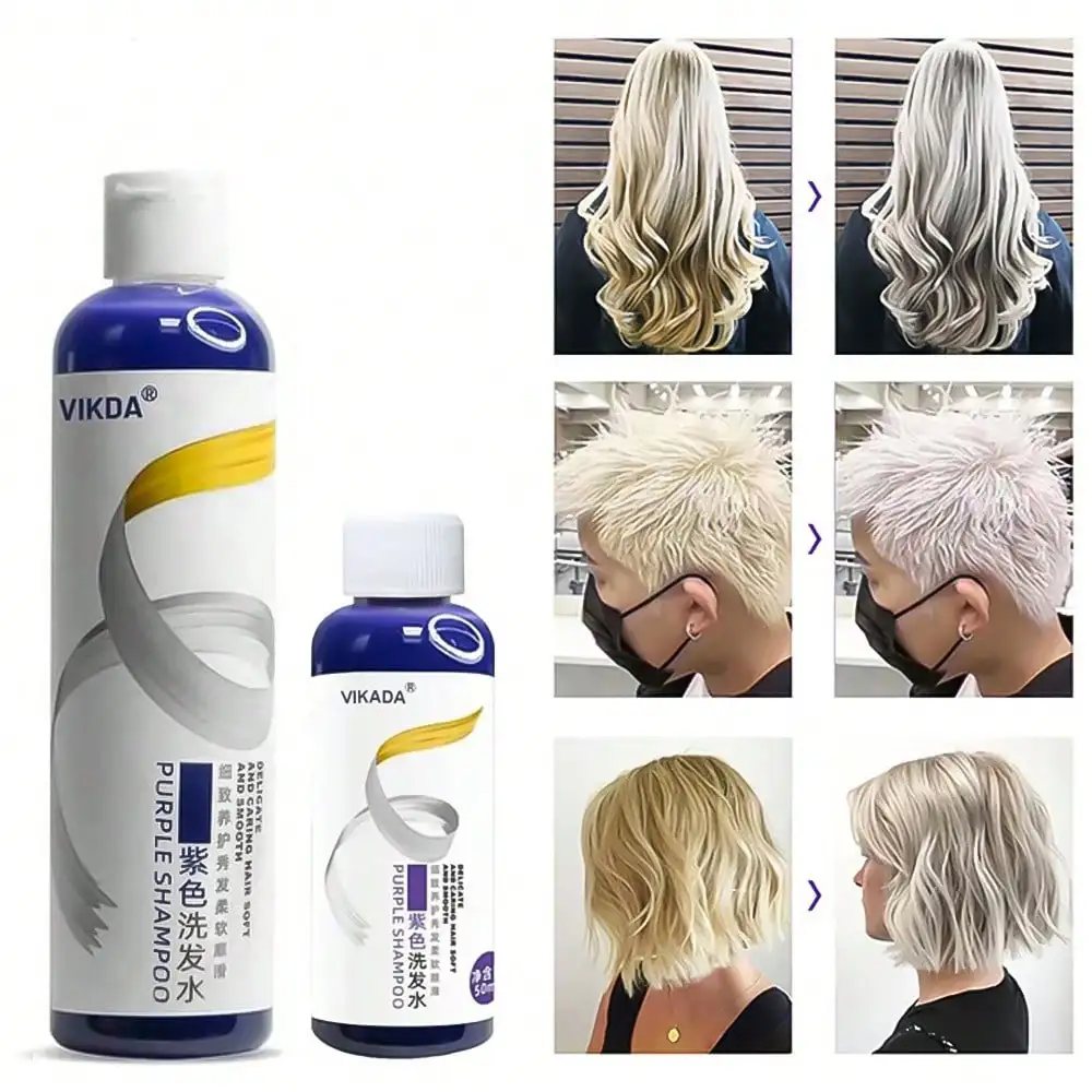Purple Shampoo for Color Treated Hair Neutralize Yellow Tones Lock in Vibrant Color Balance Gray Hair Professional Formula