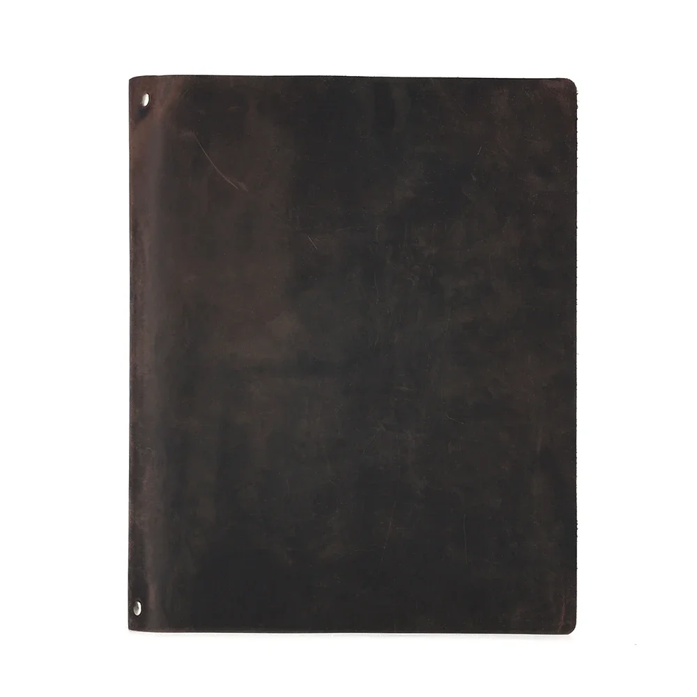 A4 Genuine Leather Notebook Binder Refillable 4 Ring Binder Loose Leaf Personal Planner Binder Office Notepad New