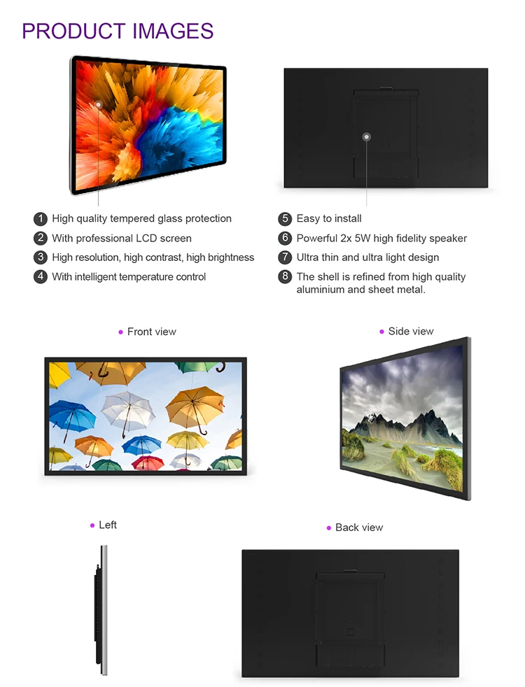 Tablet 10.1 12.1 15-inch Smart Wifi 4g Ultra-thin Android LCD Advertising Machine Wall-mounted Touch Screen
