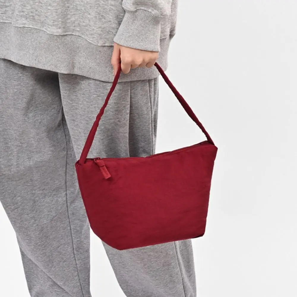 

Versatile Korean Style Nylon Handbag Large Capacity All-match Cloth Shoulder Bag Pure Color Simple Tote Bag Women