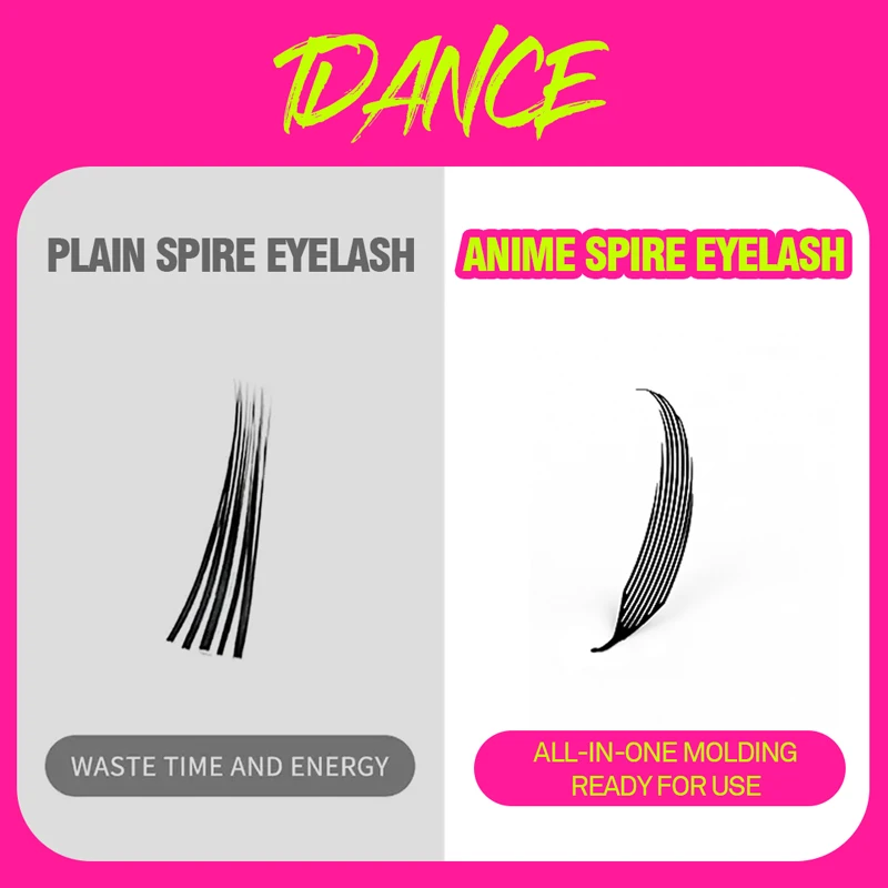 TDANCE コミックスパイアまつげ羽の形マンガつけまつげアニメまつげナチュラル軽量個別ボリュームまつげメイクアップツール