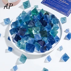 100g/bag Natural Stone Blue Fluorite Octahedron Crystal Crafts Healing Stone Fluorite Gem Mineral Specimen Home Decoration Gift