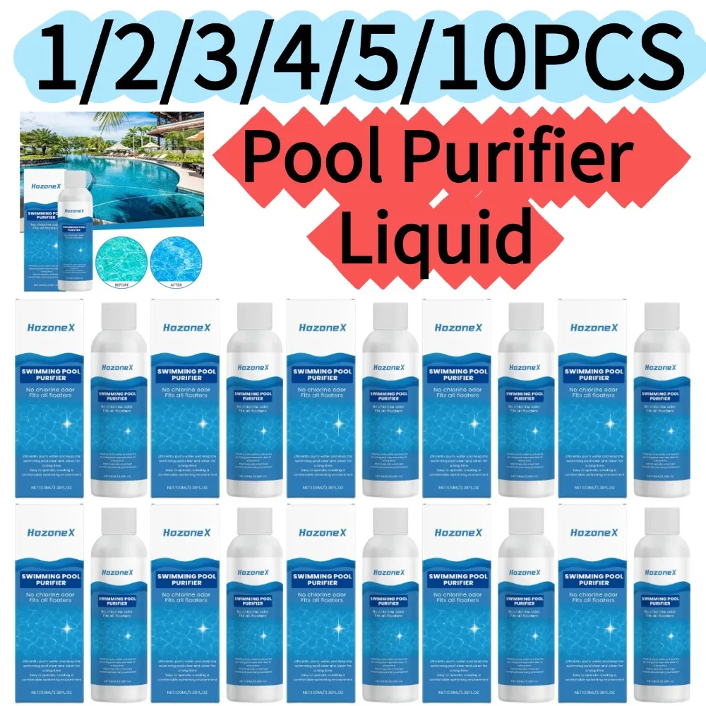 2/3/4/5/10PCS Pool Purifier Liquid Pool Water Clarify No Odor Clean Dirt Fast Dissolving Cleaning Solution for Pool Maintenance