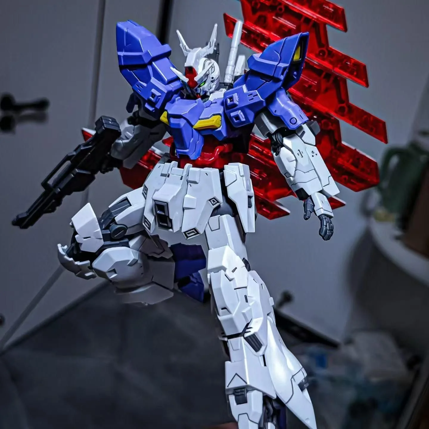 En Stock JUJIANG modelo Luna HG 1/144 AMS-123X-X Rifle largo equipado Kits de modelos de ensamblaje figuras de acción Robot Mecha regalos para niños