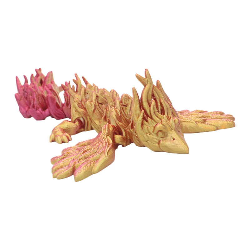 Фигурка антистресс Fire-bird-Flexible Rexi с костями, 3D печатные шарнирные фигурки для СДВГ, аутизма, снятия стресса и тревоги