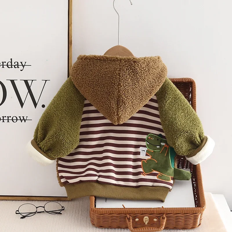 جديد الشتاء طفل الفتيات ملابس الأطفال الفتيان رشاقته الدافئة معطف مقنع ملابس طفل رضيع زي كرتوني ملابس رياضية للأطفال