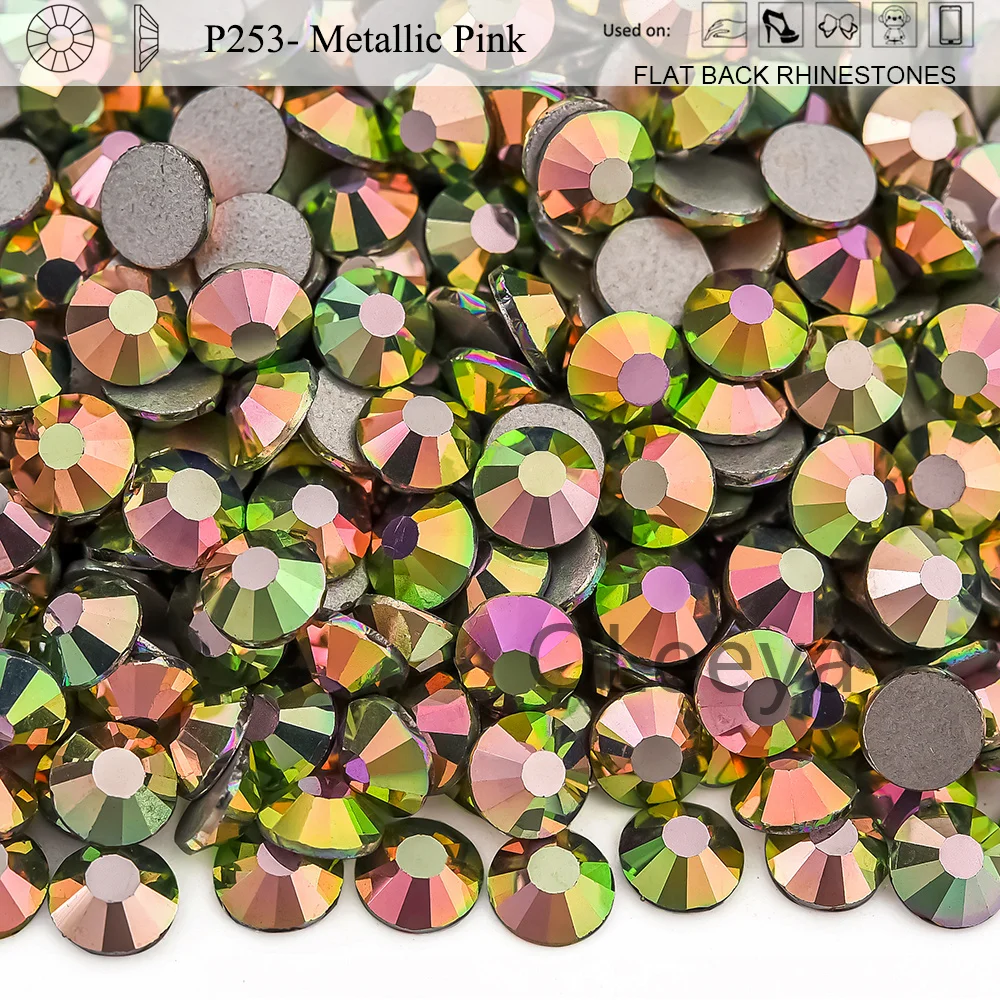 Oleeya P249-P296 kalte Fixierung Kristall Flatback Silber zurück nicht Hotfix Strass für Taschen Schuhe Kleidungs stück Telefon DIY Nail Art – Detail 5