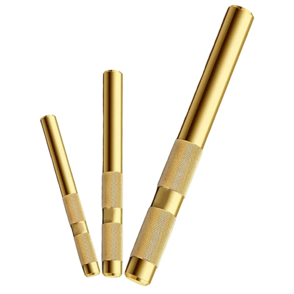 Non-Marring Chisel Brass Drift Punch 3 Pcs Set Engineering Tool For Auto Repair For Woodworking Gold Finish As Picture