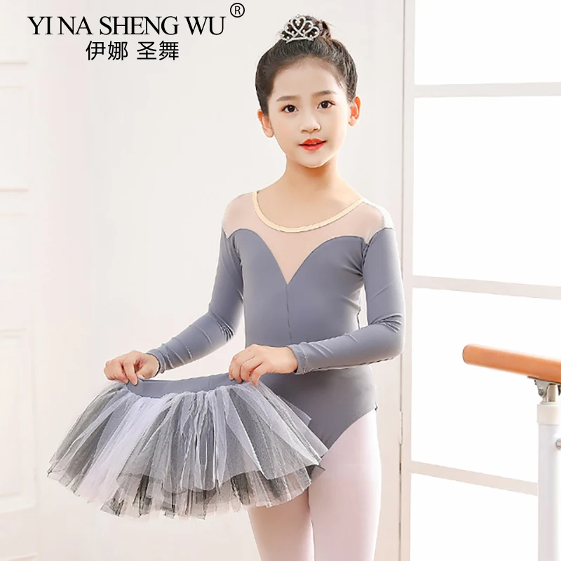 

Детская балетная юбка-пачка, танцевальная одежда для девочек, гимнастическая одежда с длинными рукавами, гимнастическая одежда, тренировочная одежда