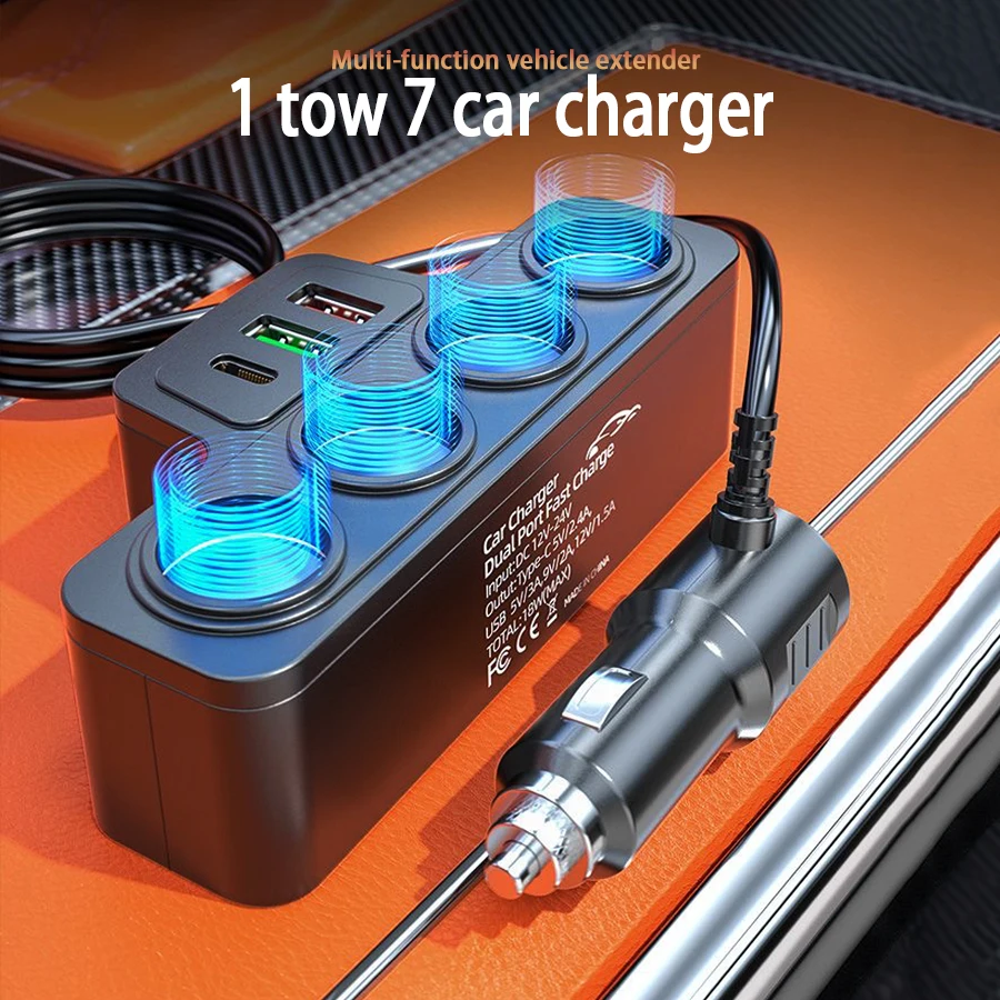 multi cigarette charger EUGIZMO Lighter Splitter, 200W 3 Socket Car Plug Power Outlet safer to use Hot 3 Way Multi Socket