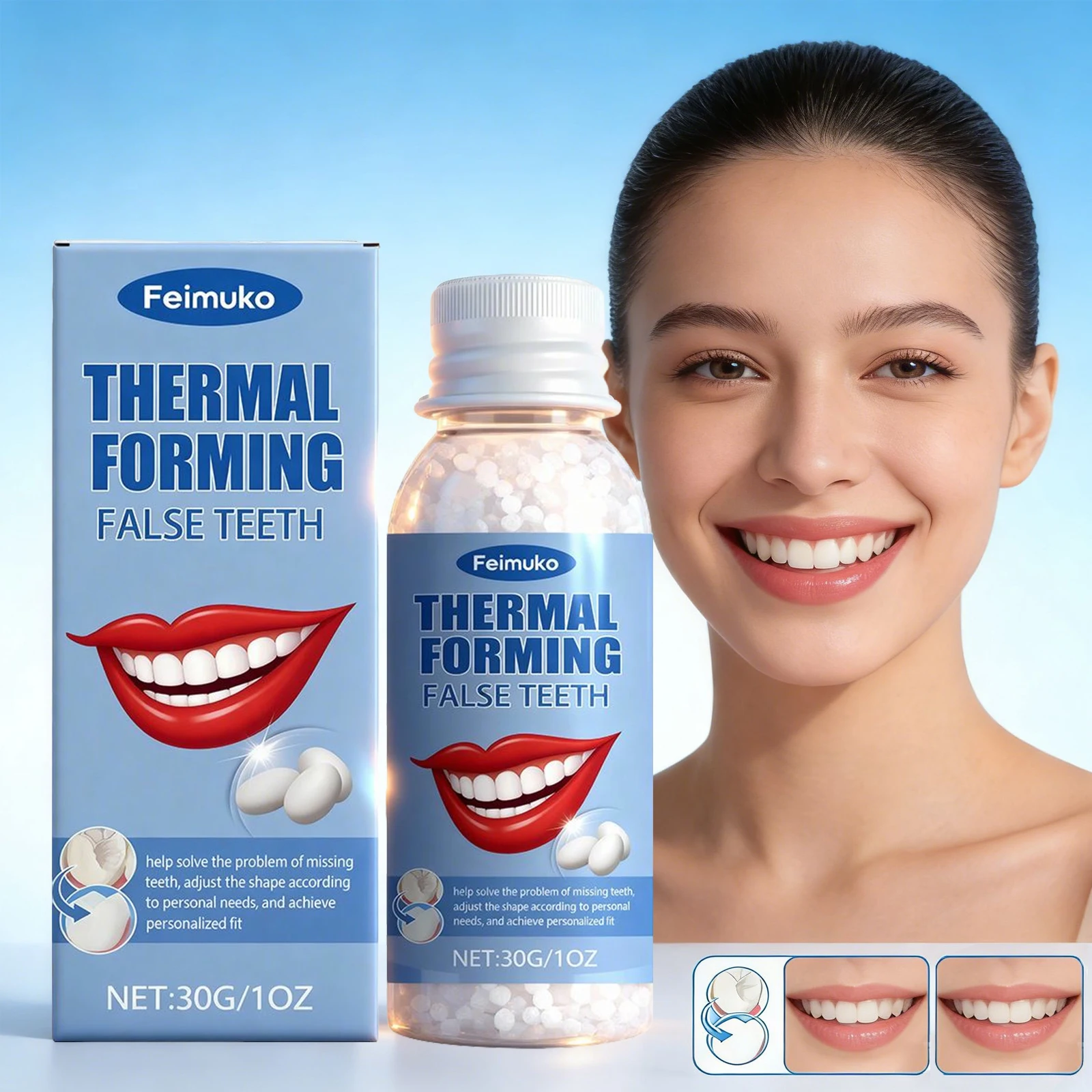 

Resin Tooth Repair Glue Thermal Forming False Teeth Shapeable Teeth Gaps Filling Solid Glue Oral Hygiene Natural Dental Care