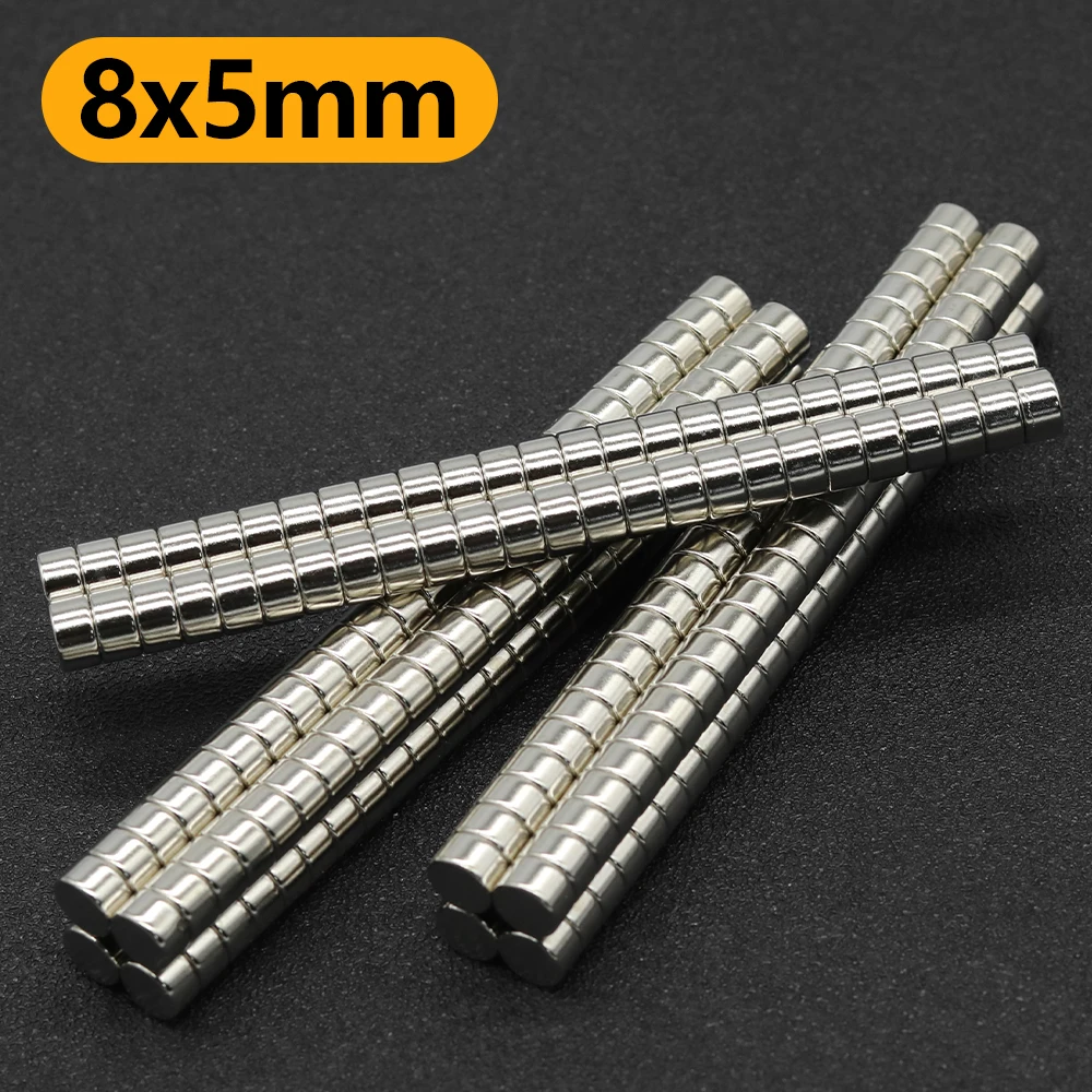 8x5mm N35 NdFeB Round Neodymium Magnet Super Strong Permanent Powerful Magnets Refrigerator DIY Craft Multi‑Purpose Magnetic