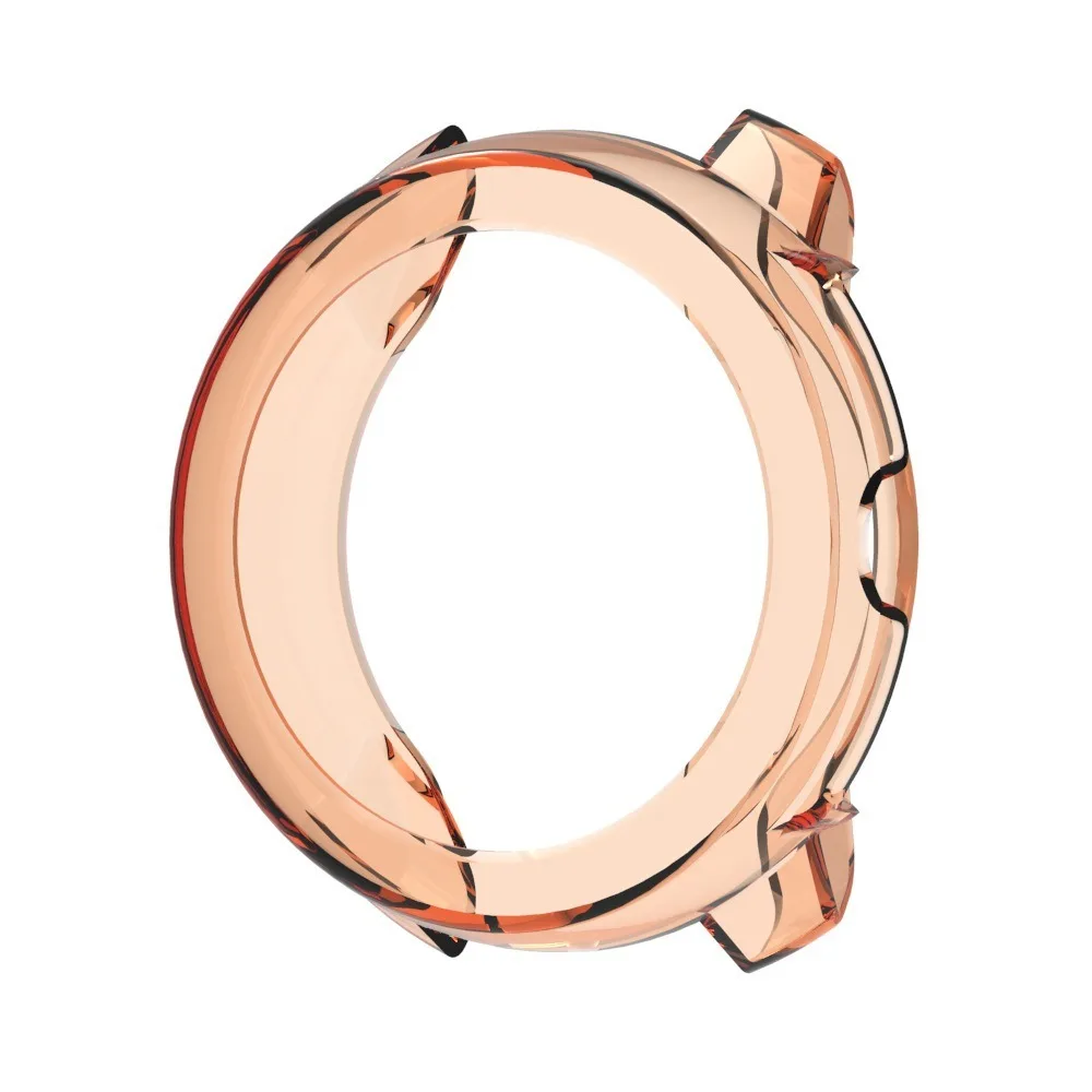 For Suunto Race 2 Protective Watch Case TPU Hollow Cover - Transparent Orange