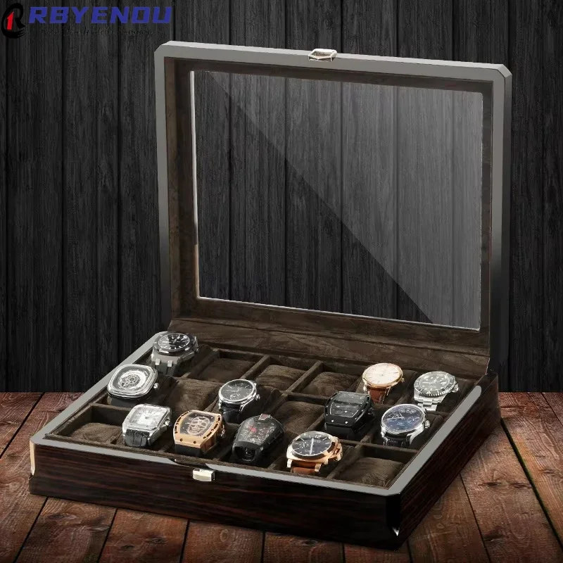 

3/6/8/18 Slots Position Watch Case Storage Box Packing Cases High-grade Baking Paint Grain Jewelry Display Box Customizable Logo