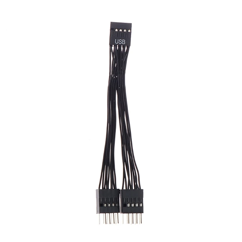 USB 9Pin Extender Cord 1 Female to 2 Male Y Splitter 9-Pin USB Motherboard Cable USB Header Extension Cord Dropshipping