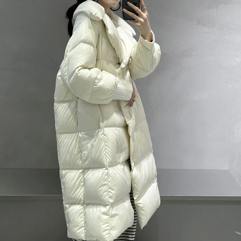 Doudoune matelassurera longue pour femme, manteau d'hiver épais, veste d'extérieur coupe-vent, parkas tendance, nouveau, 2024