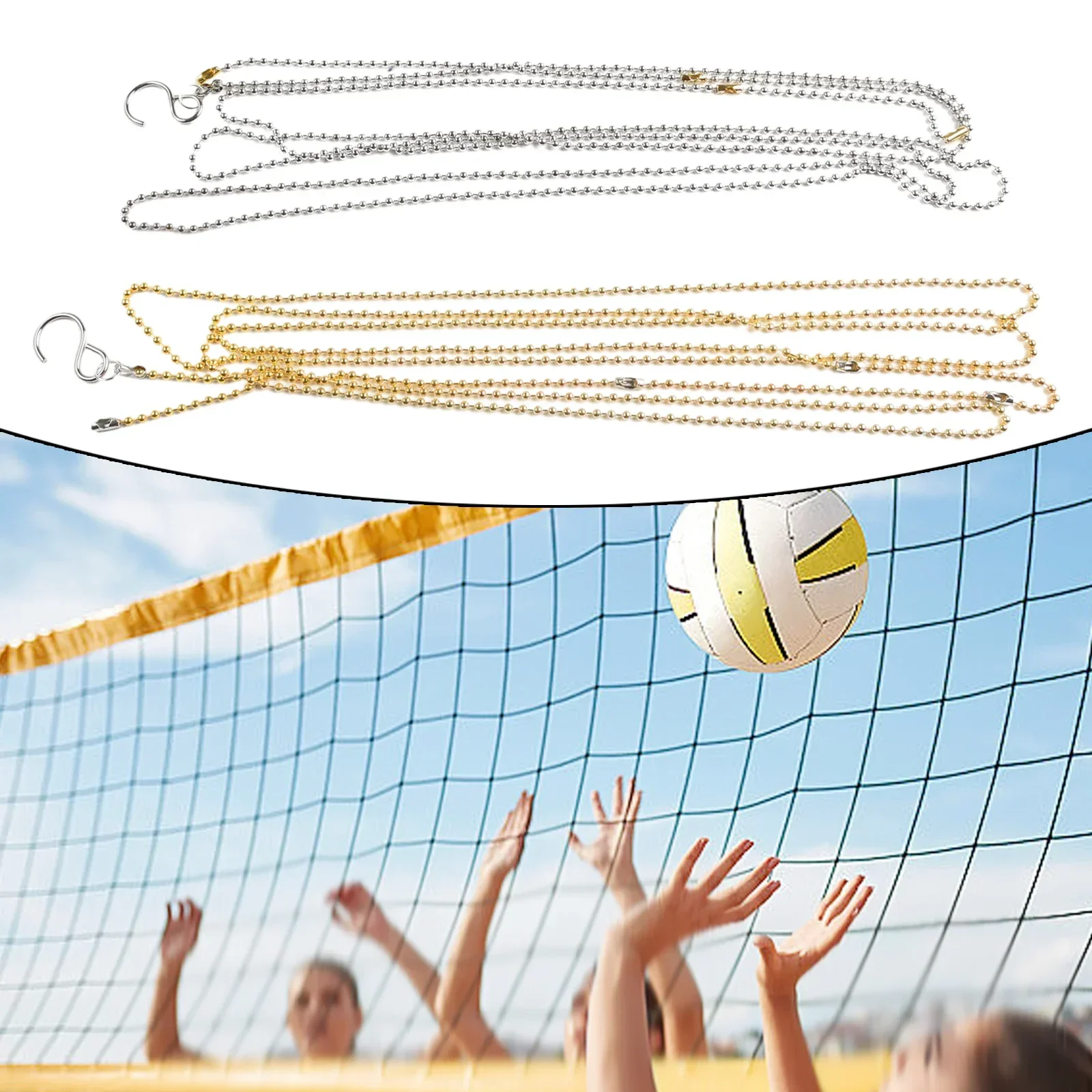 

2pcs Volleyball Nets Height Measuring Tools Chain Setter Measuring Chains Height Adjuster Referee Volleyball Tools Team Sports