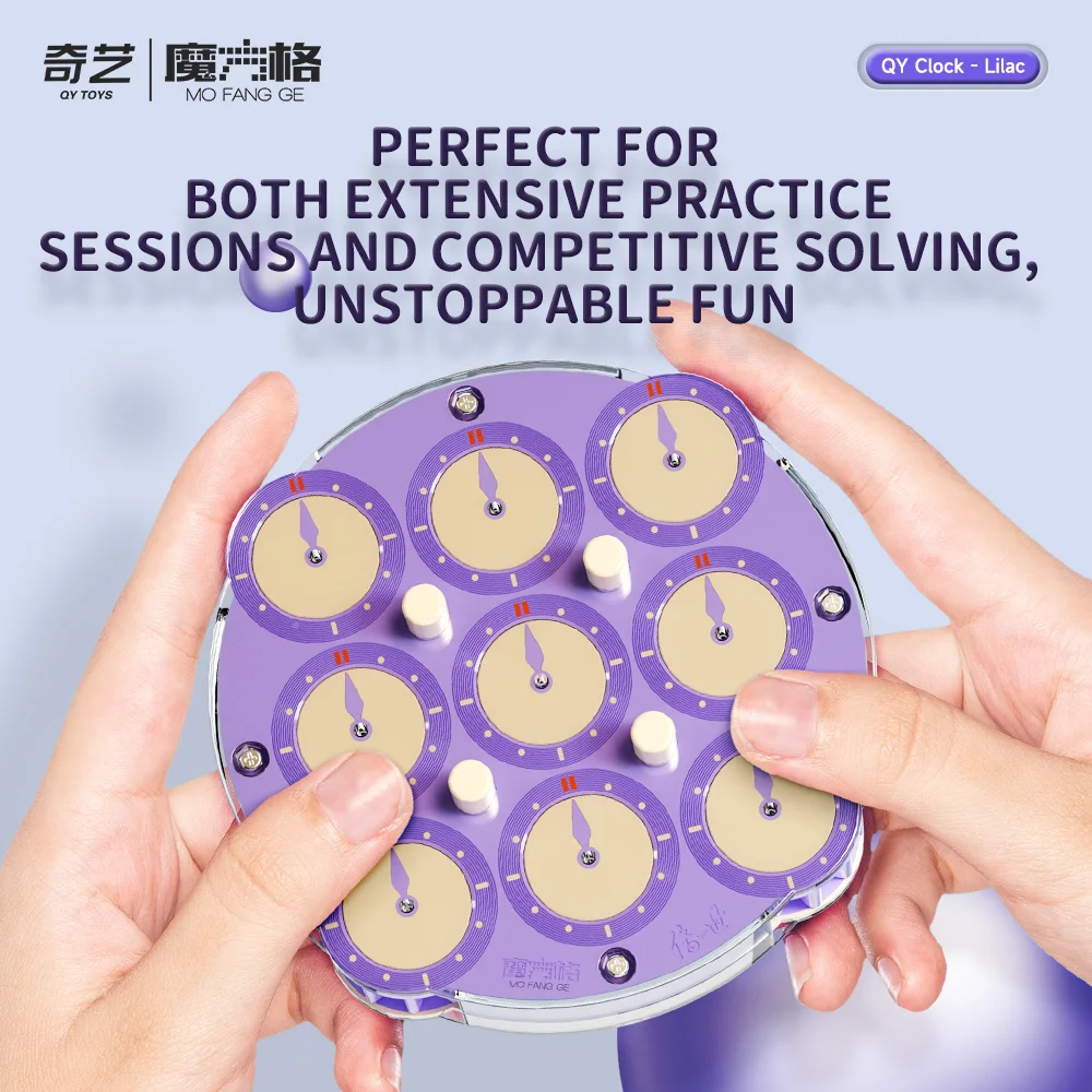 [CubeFun]QiYi ChuanShi Clock Lilac Purple Magnetic Magic Speed Cube Puzzle Clock Educational Toys Profissional Gifts Children