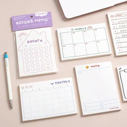 50 Sheets Cute Memo Pad Daily Weekly Record Decoration Scrapbooking Collage Notes Paper Kawaii School Stationery