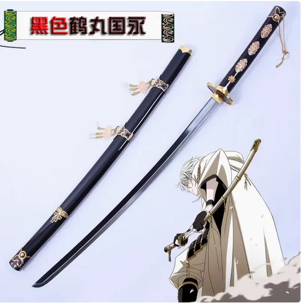 Espada Katana Iaito de Madera de 104 cm, Estilo Bushido, Tsurumaru Kuniyo, Hoja de Madera Pintada, Accesorio para Cosplay, Películas y TV, No Afilada