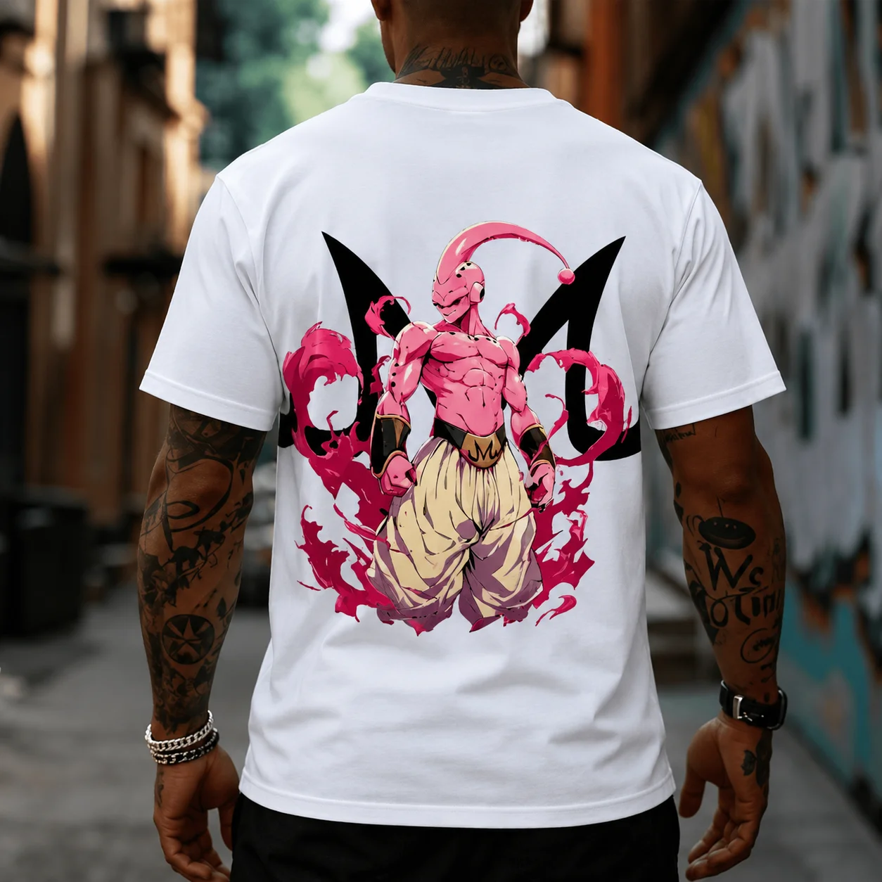 Dragon Ball Z Majin Buu T-Shirt für Herren, Baumwolle, kurzärmelig, Anime-Druck, übergroß, Streetwear, lässig, Unisex, T-Shirt