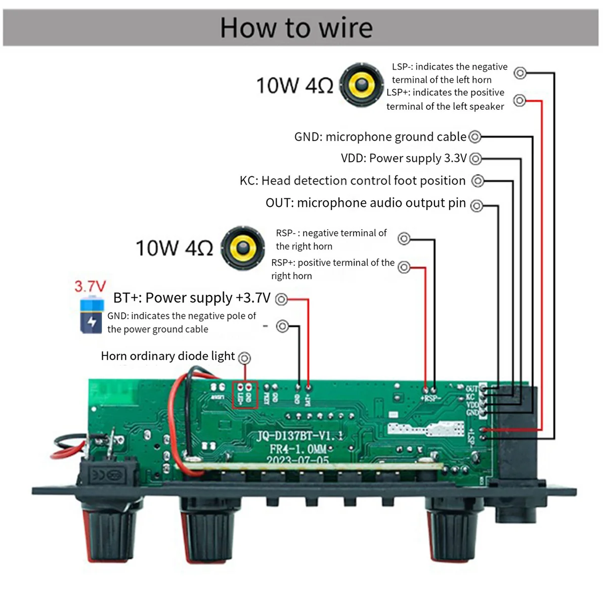 Amplifier Board 2 x 10W Bluetooth Mp3 Decoding Board,A_BSH