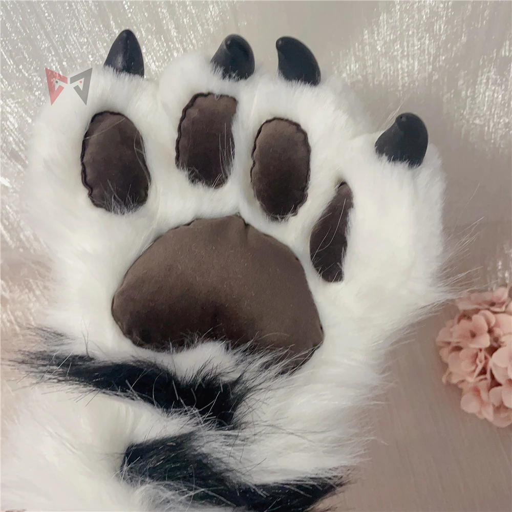 New Beast Fursuit White Tiger Cosplay Beast Claw Paw Nails Hand Covers Costume Accessories Custom Made